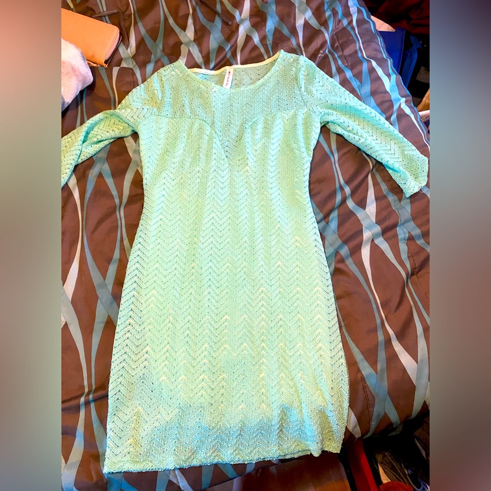 Vanilla Bay, Mint Blue Dress with Sleeves
